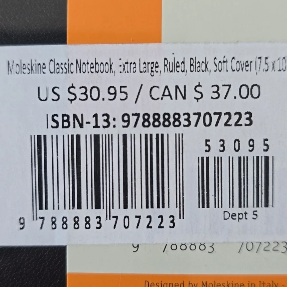 ❤️BUY 5 GET 3 FREE Moleskine Classic Notebook, XL, Ruled, Black, Soft Cover